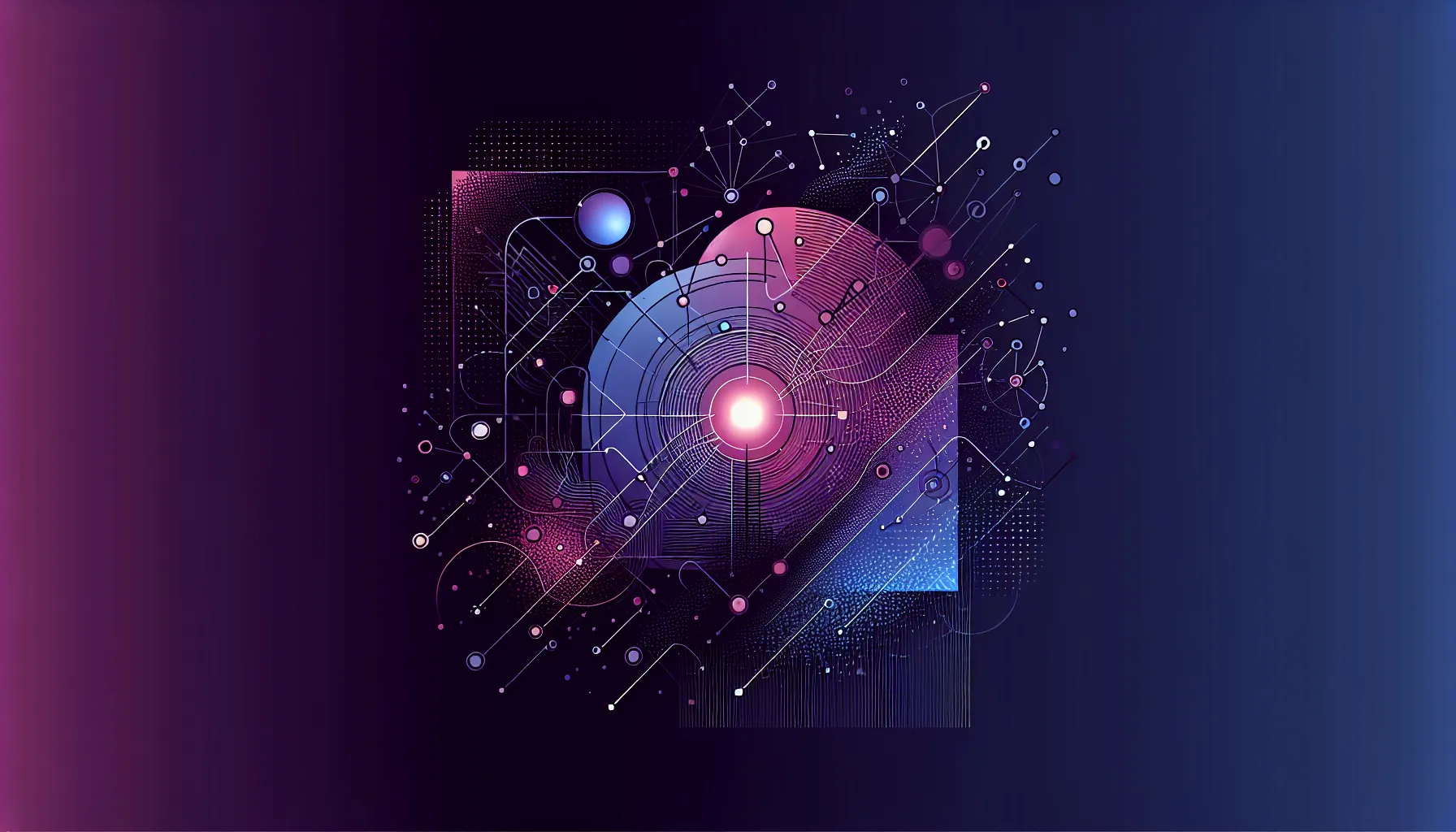 Contrast between a single bright point and a rich interconnected constellation representing group complexity